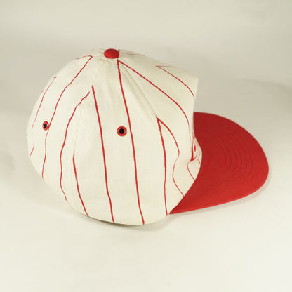 Vintage Enjoy Coca-Cola Pinstripe Snapback Hat Red White