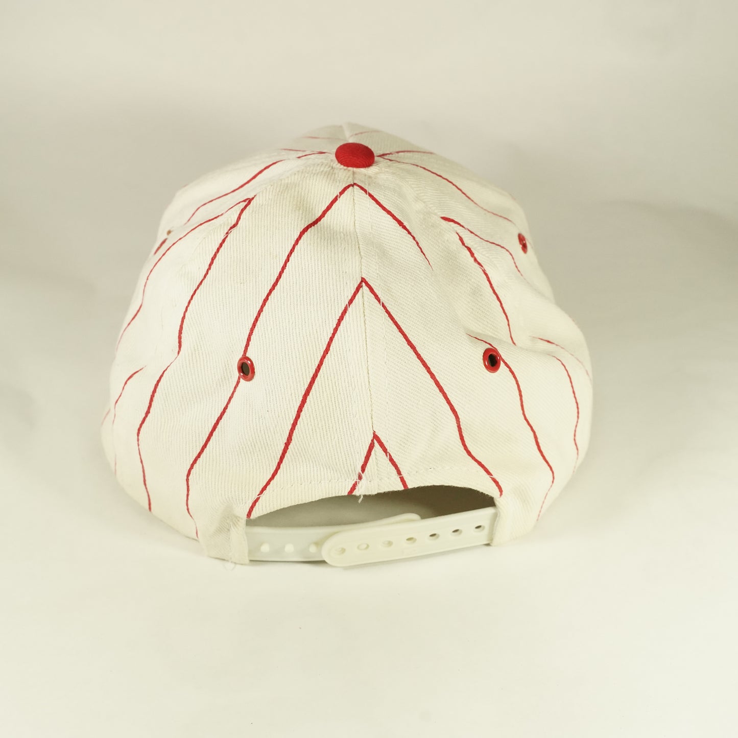 Vintage Enjoy Coca-Cola Pinstripe Snapback Hat Red White