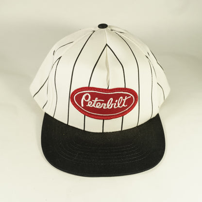 Vintage Peterbilt Pinstripe Snapback Hat Red White Black