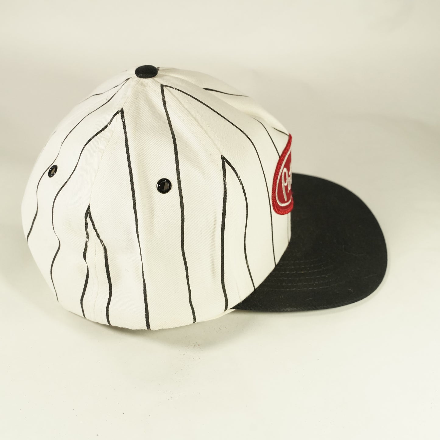 Vintage Peterbilt Pinstripe Snapback Hat Red White Black