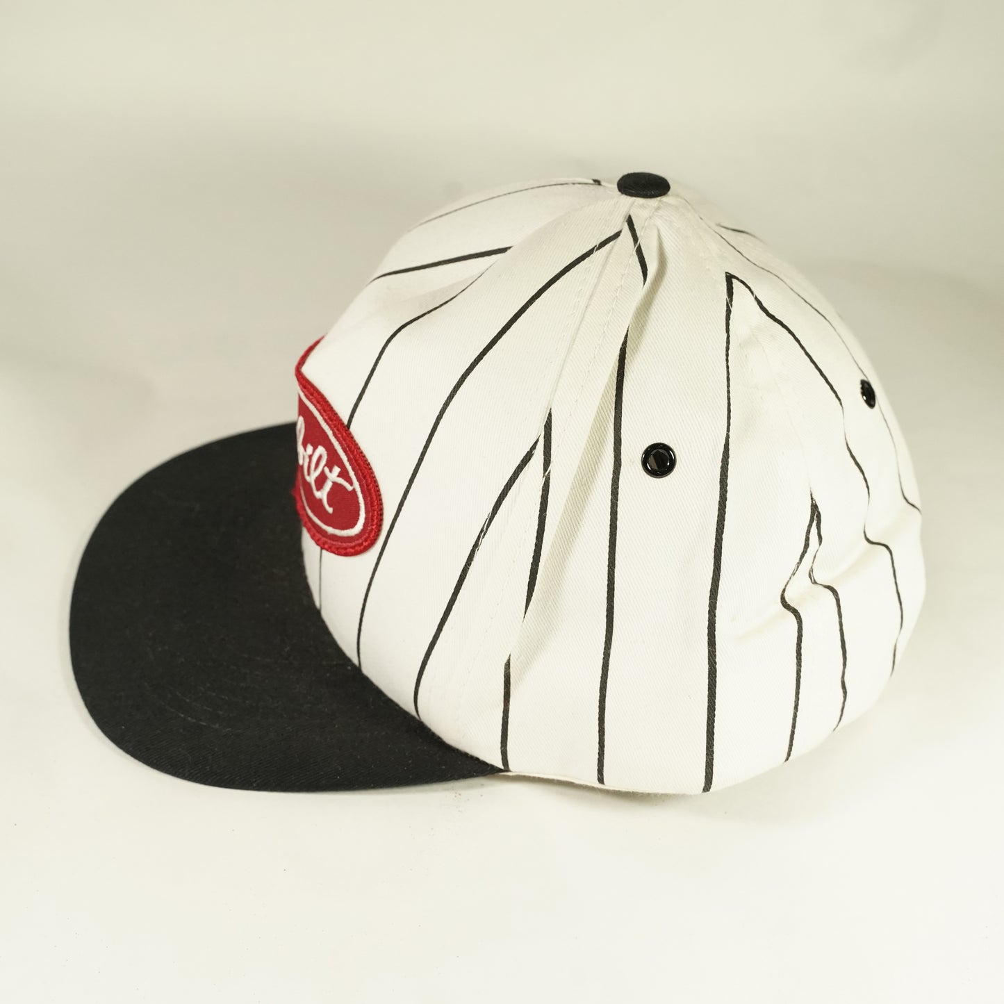 Vintage Peterbilt Pinstripe Snapback Hat Red White Black