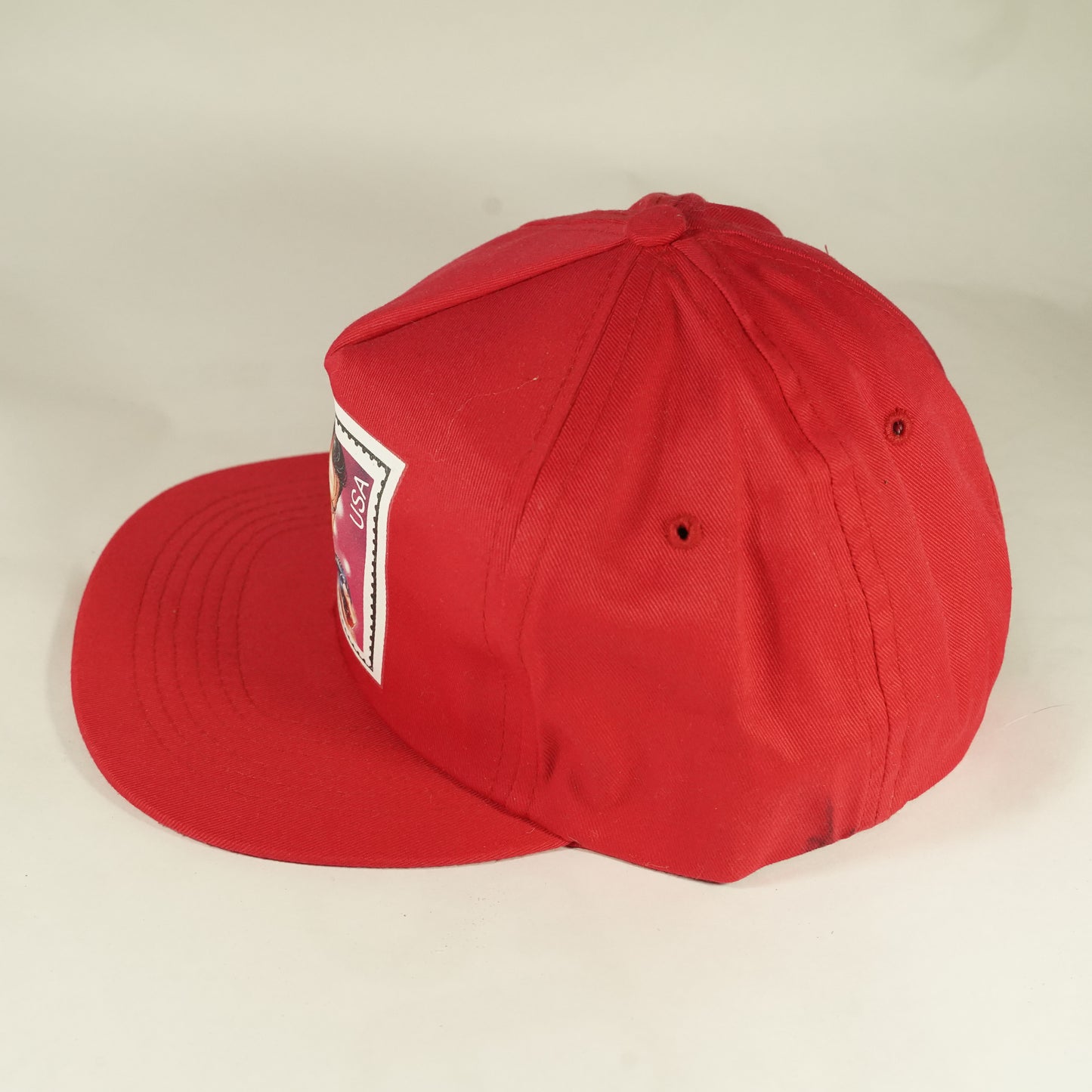 Vintage Elvis Presley Stamp Snapback Hat Red