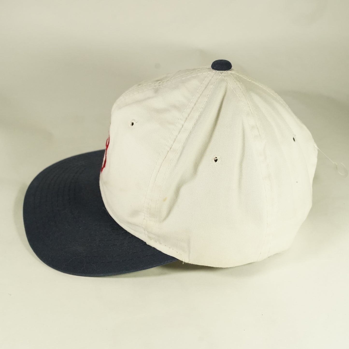 Vintage Boston Red Sox White Navy Snapback Hat