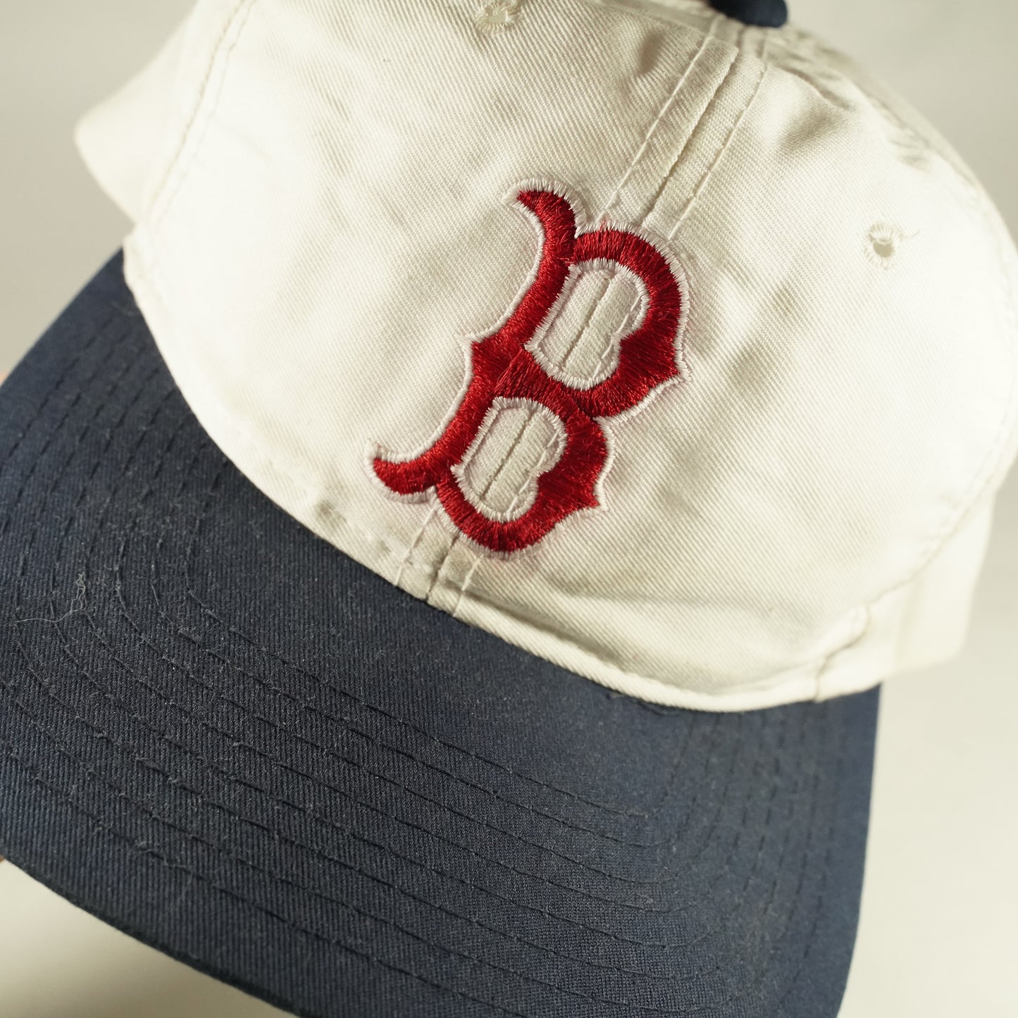 Vintage Boston Red Sox White Navy Snapback Hat