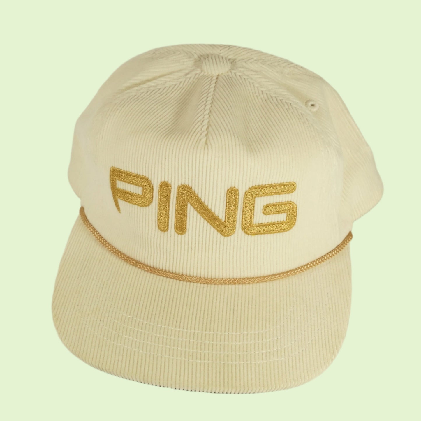 Ping Corduroy Gold and Cream Snapback Hat