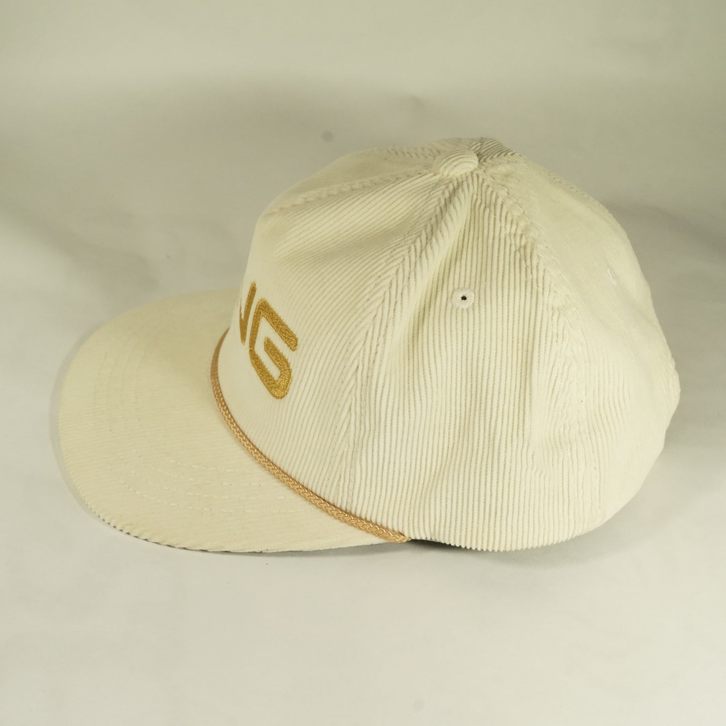 Ping Corduroy Gold and Cream Snapback Hat