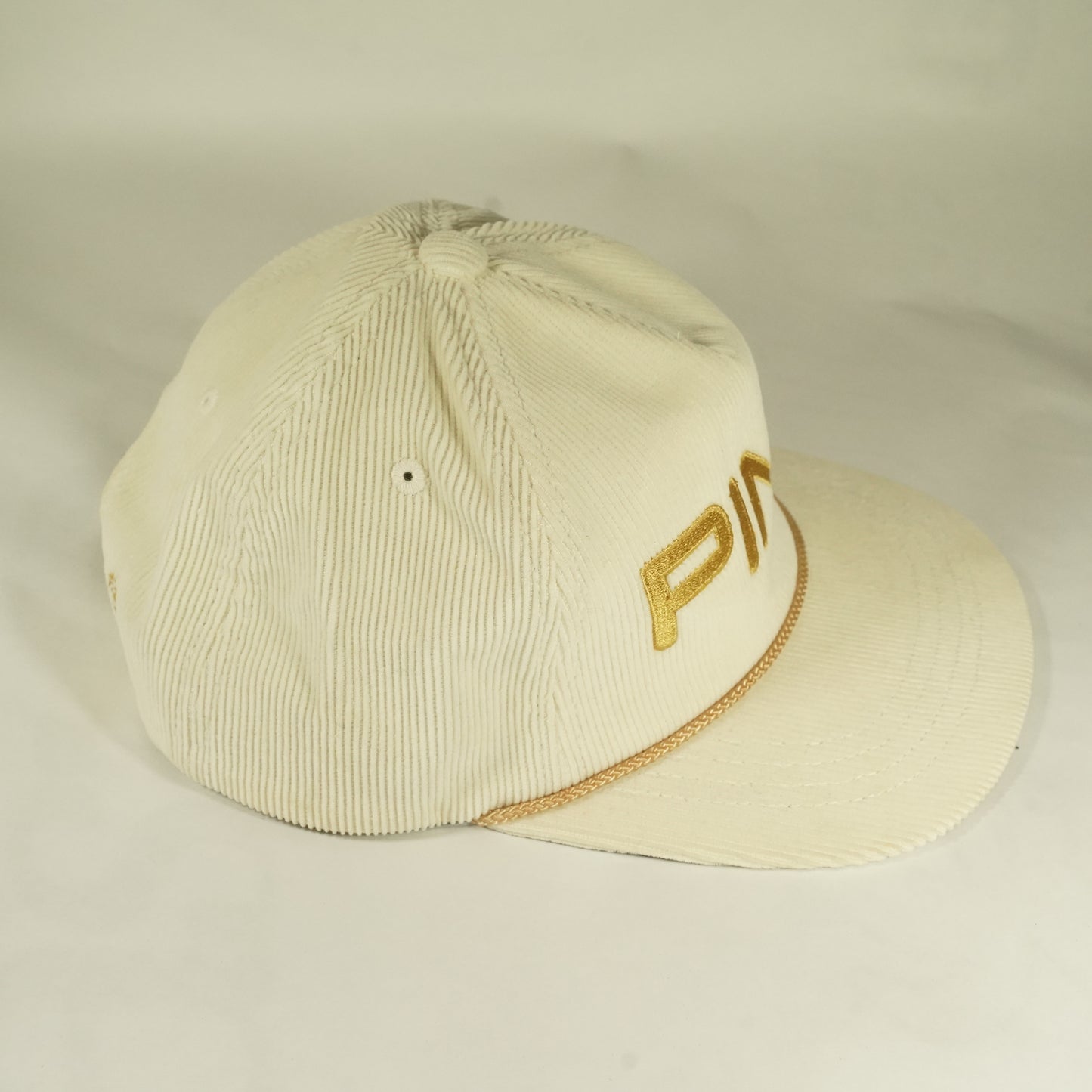 Ping Corduroy Gold and Cream Snapback Hat