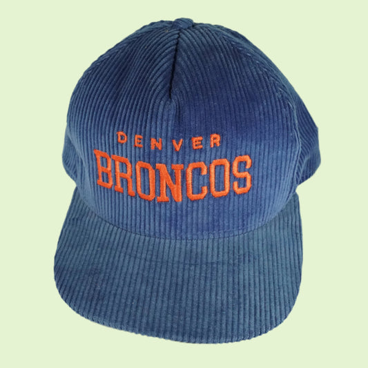 Vintage Denver Broncos Corduroy Snapback Hat NFL football