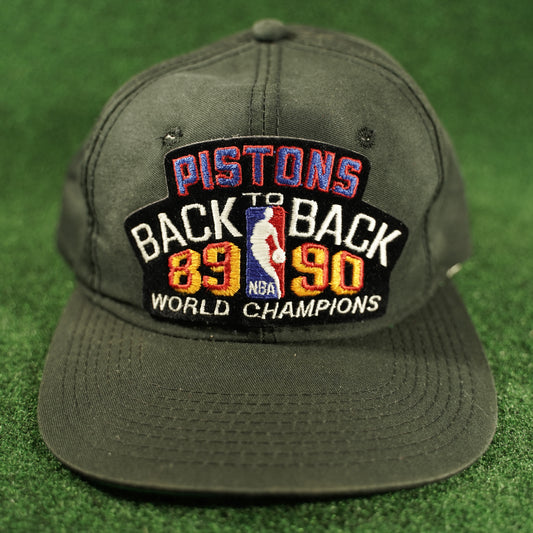 Rare Vintage Detroit Pistons Back to Back 1989-1990 Snapback Hat