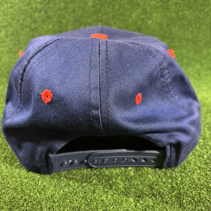 Vintage Detroit Tigers Snapback Hat Orange and Navy Blue