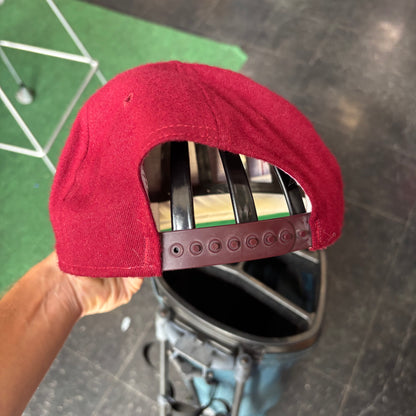 Vintage Bob Moore Cadillac suede leather strap back red and brown