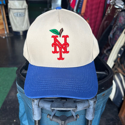 New York NY big apple blue and white snapback