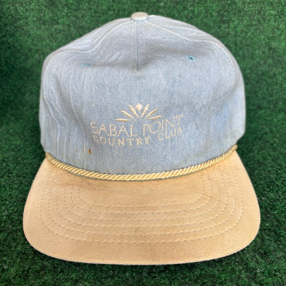 Sabal Point Country Club blue and white TEXACE leather strap back