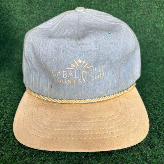 Sabal Point Country Club blue and white TEXACE leather strap back