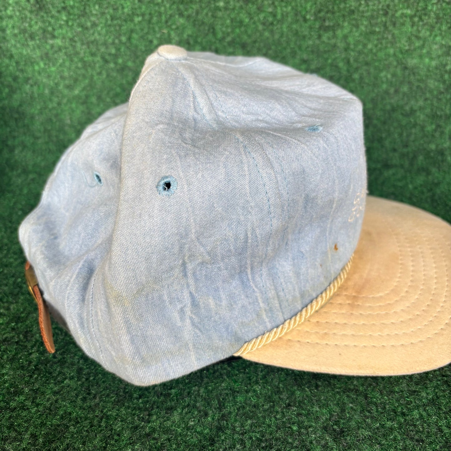 Sabal Point Country Club blue and white TEXACE leather strap back
