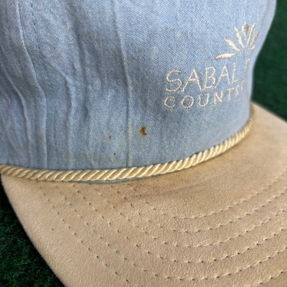 Sabal Point Country Club blue and white TEXACE leather strap back