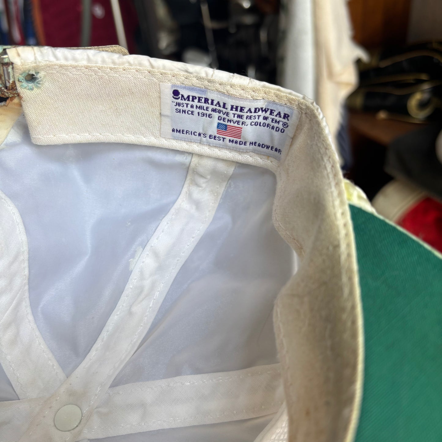 Fresh Meadows Imperial white leather strap back rope hat golf