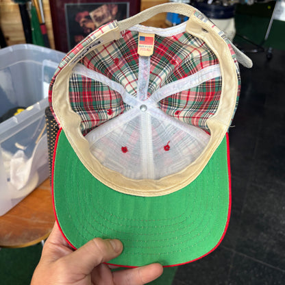 PING plaid red green and white leather strap back