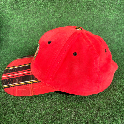 Michelon Red plaid championship at kingsmeth leather strap back cali fame