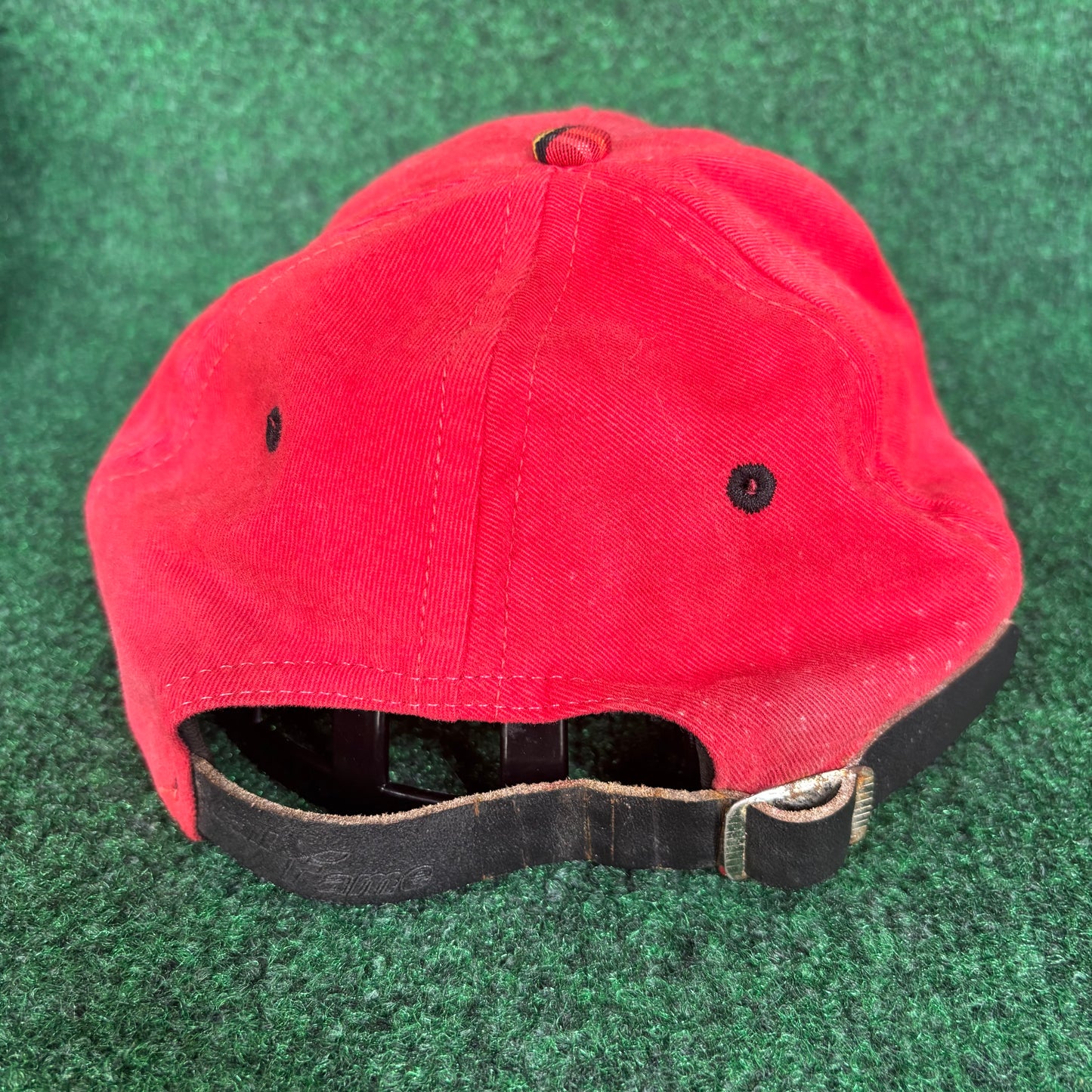 Michelon Red plaid championship at kingsmeth leather strap back cali fame