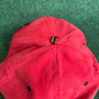 Michelon Red plaid championship at kingsmeth leather strap back cali fame