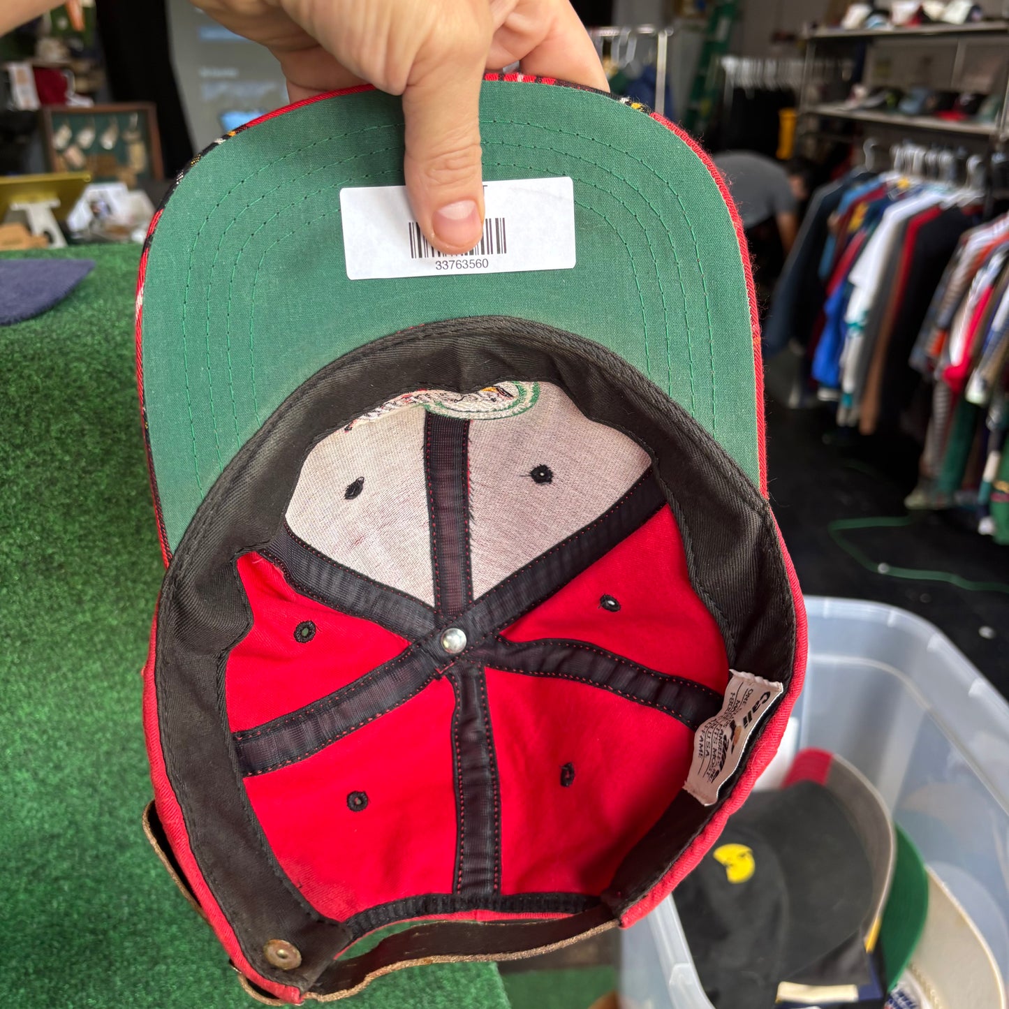 Michelon Red plaid championship at kingsmeth leather strap back cali fame