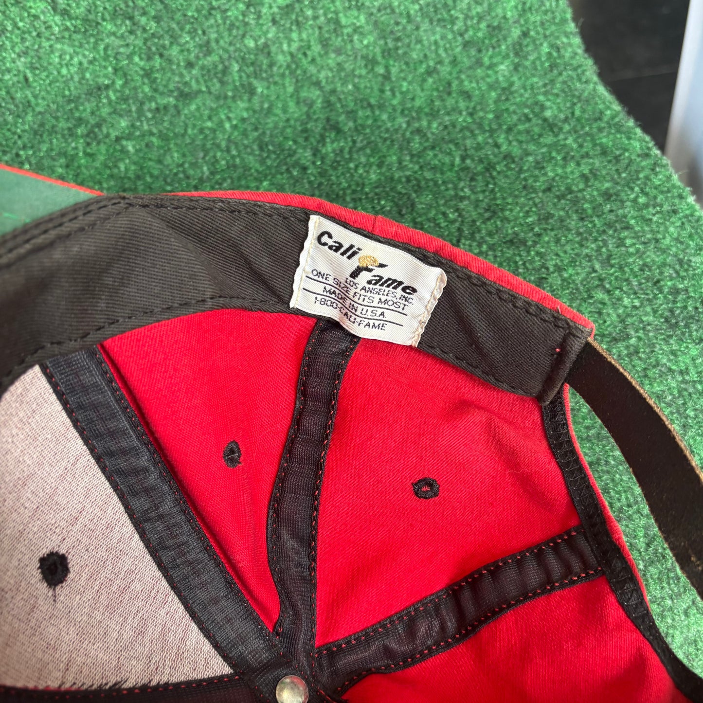 Michelon Red plaid championship at kingsmeth leather strap back cali fame