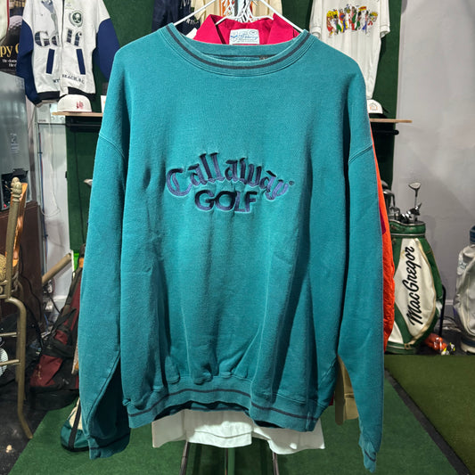 Vintage rare Callaway green sweatshirt golf crewneck large