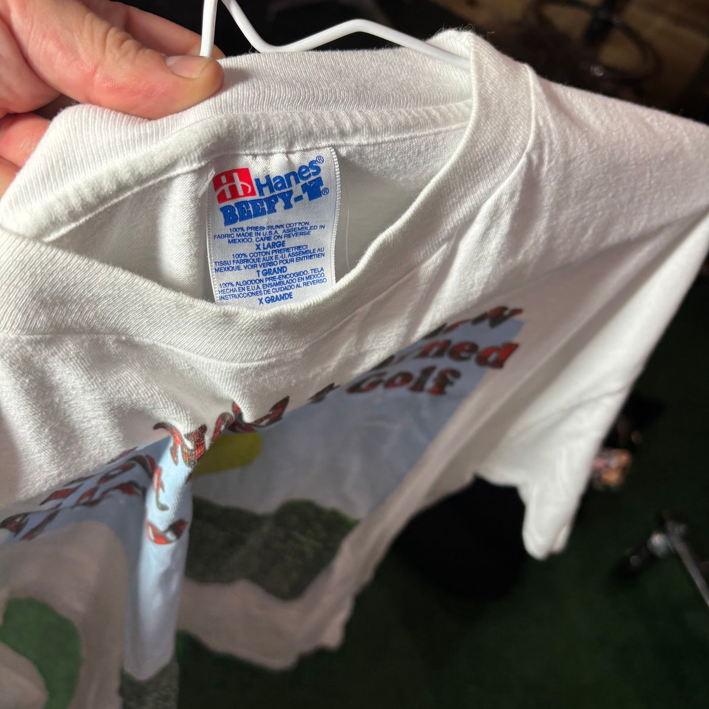 Vintage All I need to know about life golf tee t shirt large