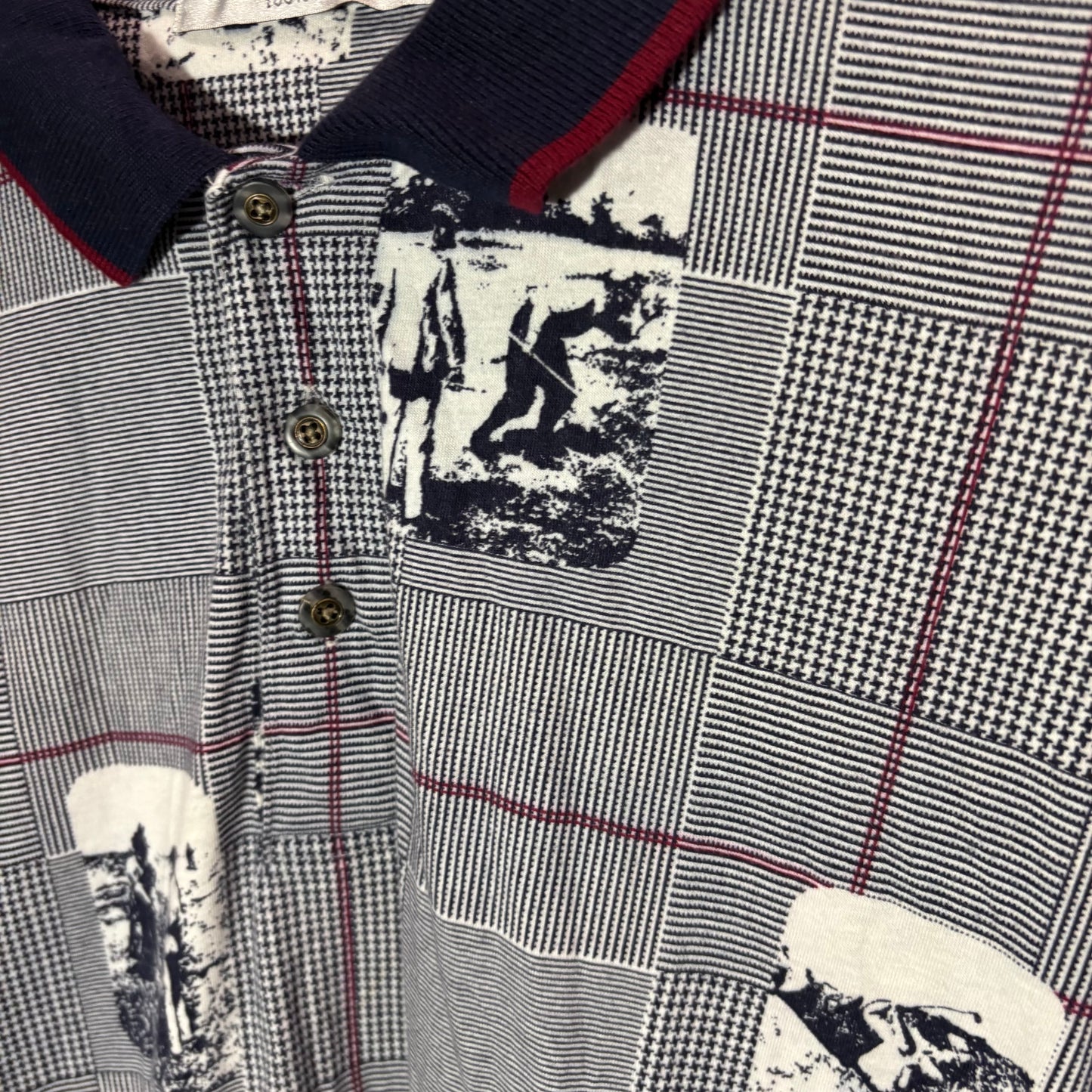 Vintage golf polo all over print golfers