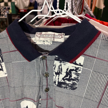 Vintage golf polo all over print golfers