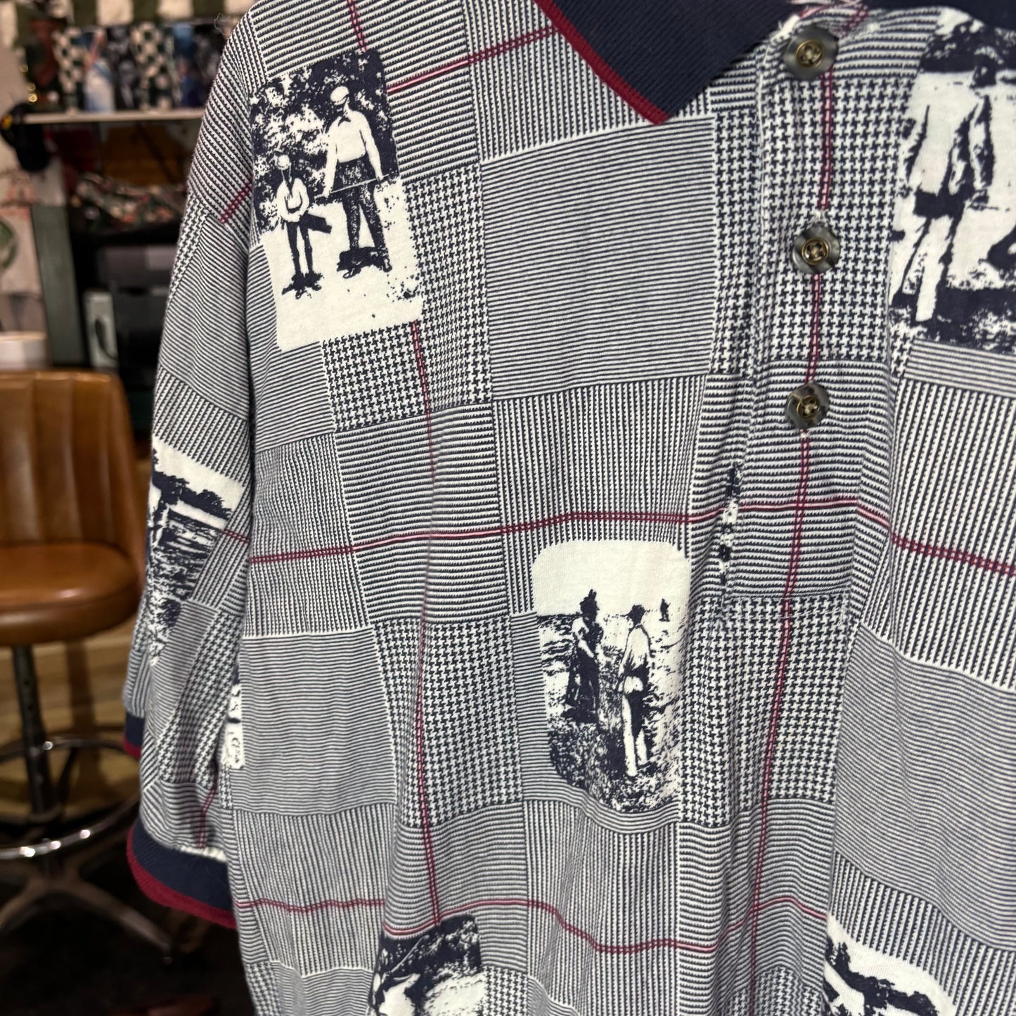 Vintage golf polo all over print golfers