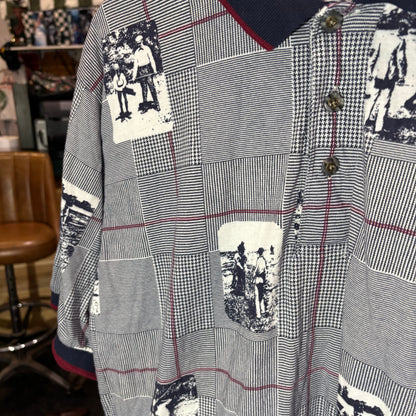 Vintage golf polo all over print golfers