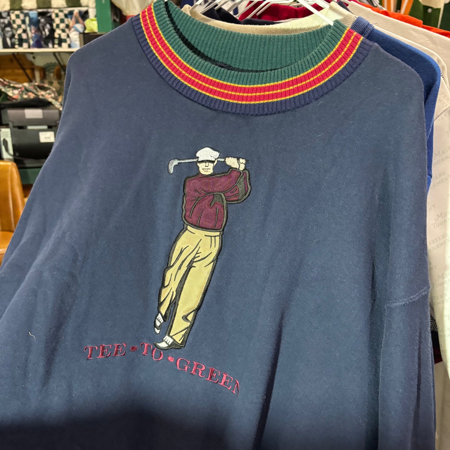 Vintage Tee to Green golf sweater crewneck sweatshirt large