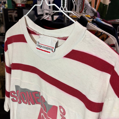 Vintage OU Sooners Oklahoma University striped tee rare medium