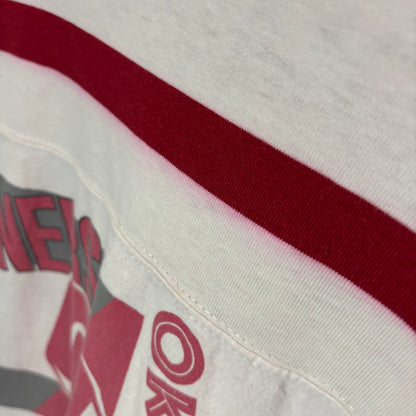 Vintage OU Sooners Oklahoma University striped tee rare medium