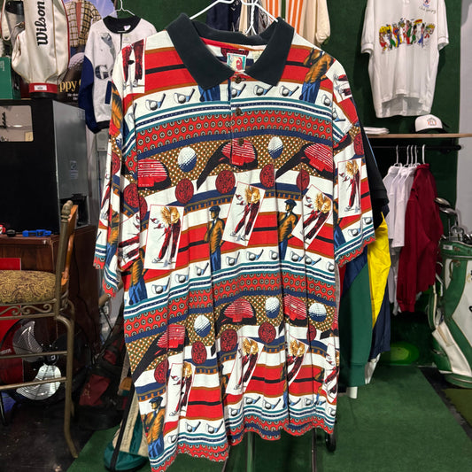 Vintage striped Grenelefe golf tee t shirt