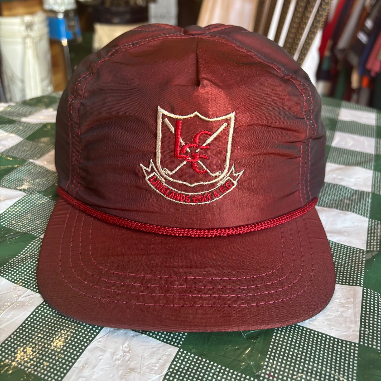 Vintage Lakelands Golf & CC leather strap back Huckster