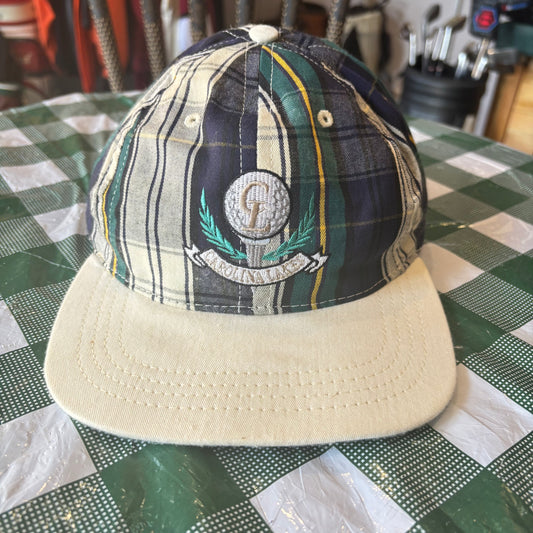 Vintage Plaid Caroline Lakes golf leather strap back