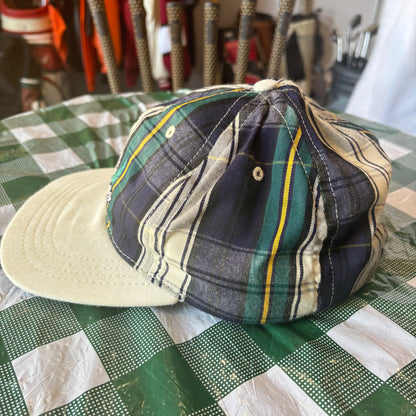 Vintage Plaid Caroline Lakes golf leather strap back