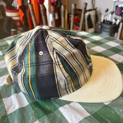 Vintage Plaid Caroline Lakes golf leather strap back