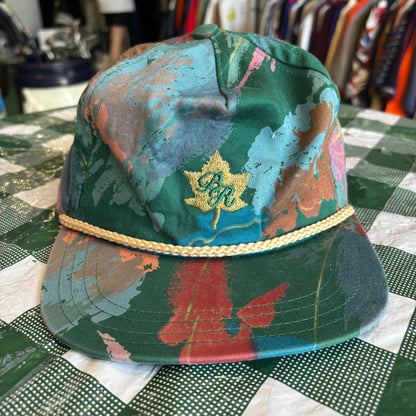 Vintage BR golf all over print leaf hat