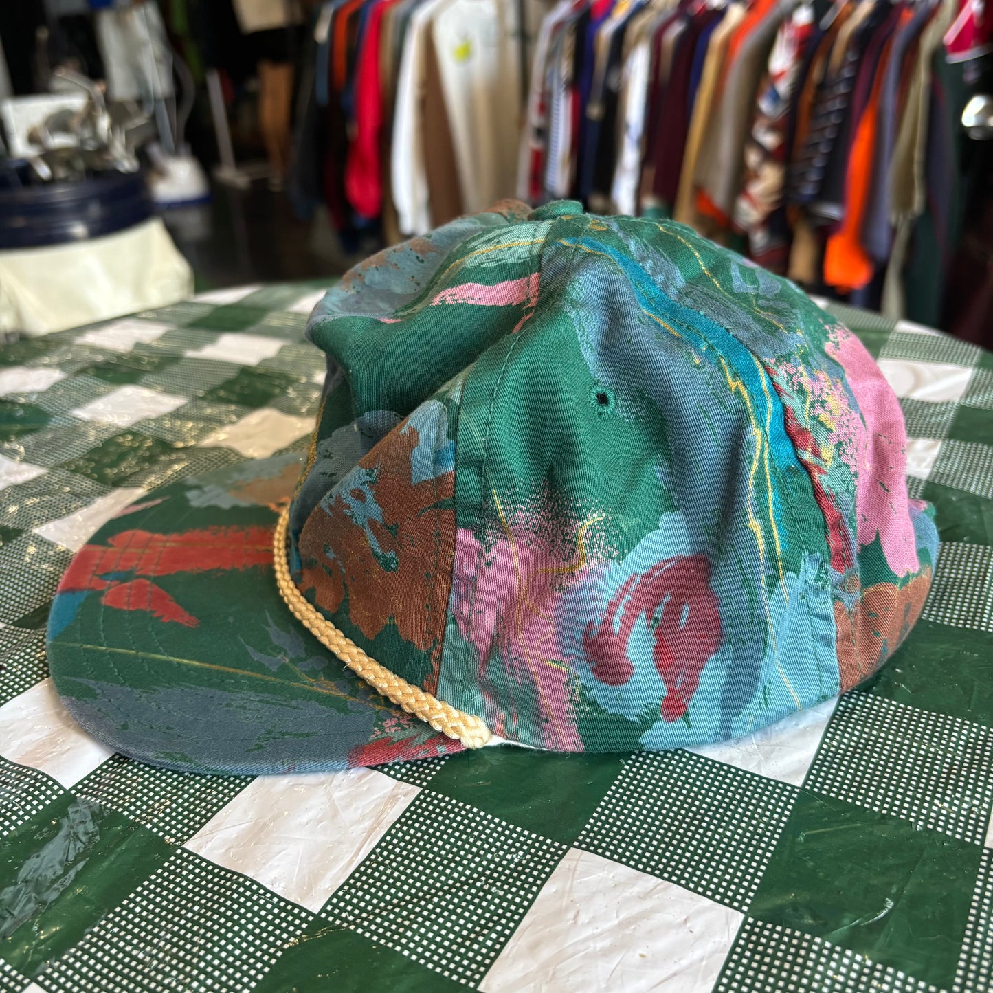 Vintage BR golf all over print leaf hat