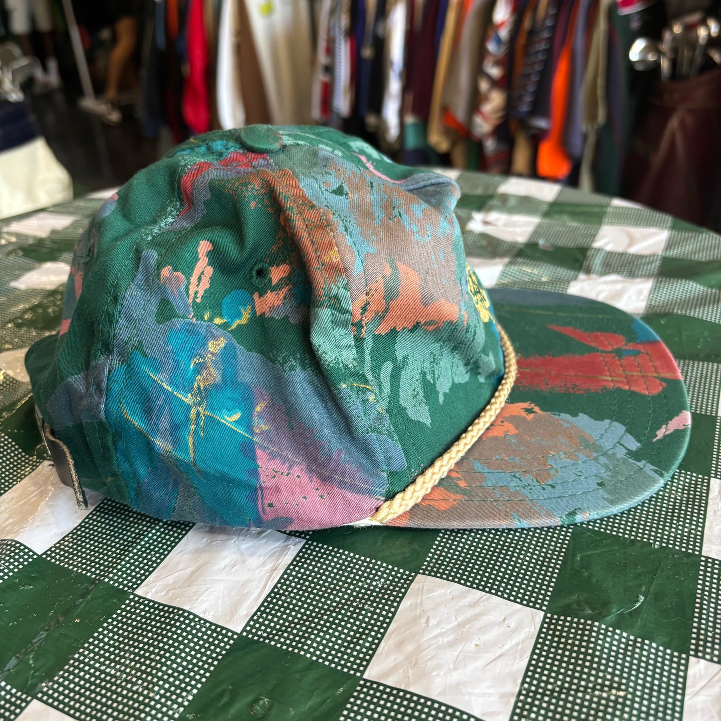 Vintage BR golf all over print leaf hat