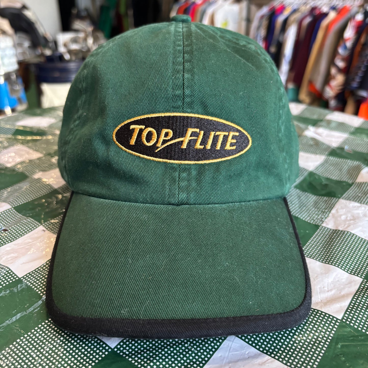 Vintage green Top-Flight strap back hat