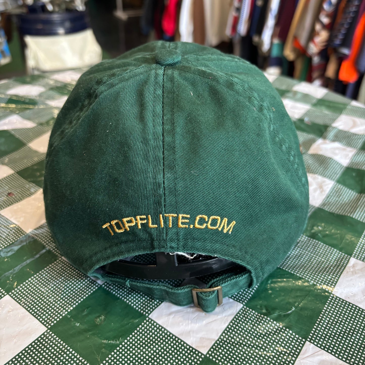 Vintage green Top-Flight strap back hat