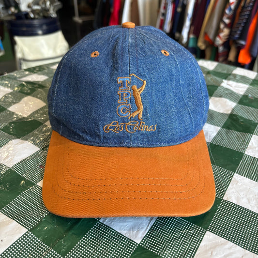 Vintage TPC Las Calinas denim Duckster leather strap back