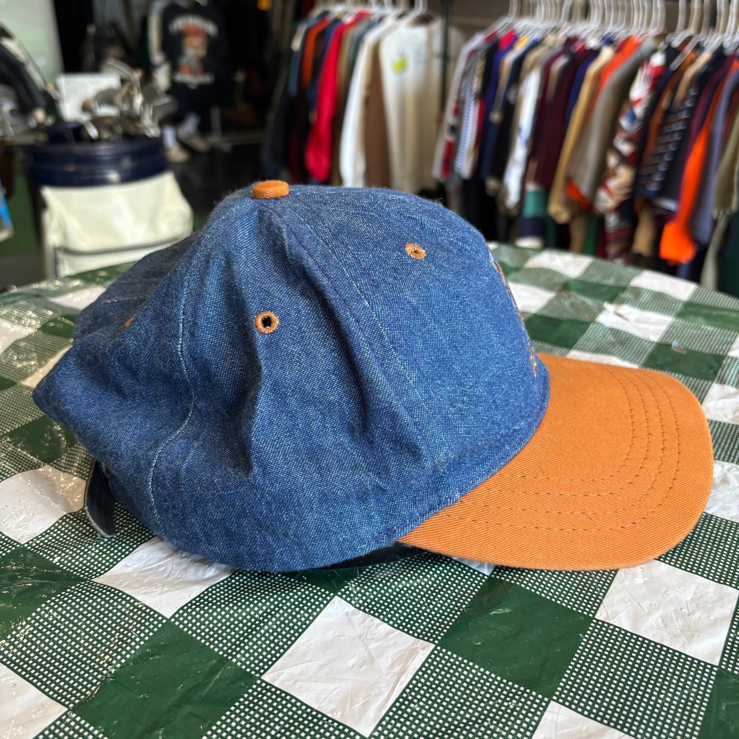 Vintage TPC Las Calinas denim Duckster leather strap back
