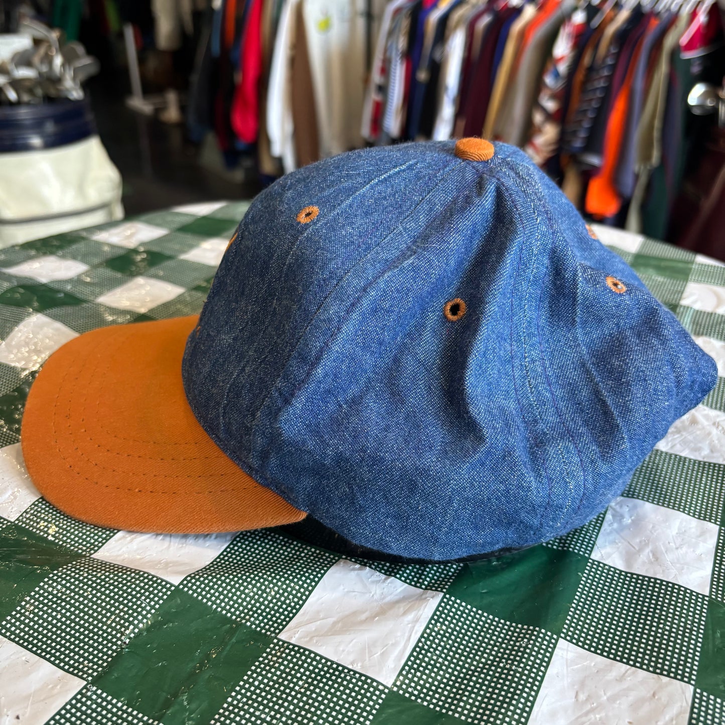Vintage TPC Las Calinas denim Duckster leather strap back