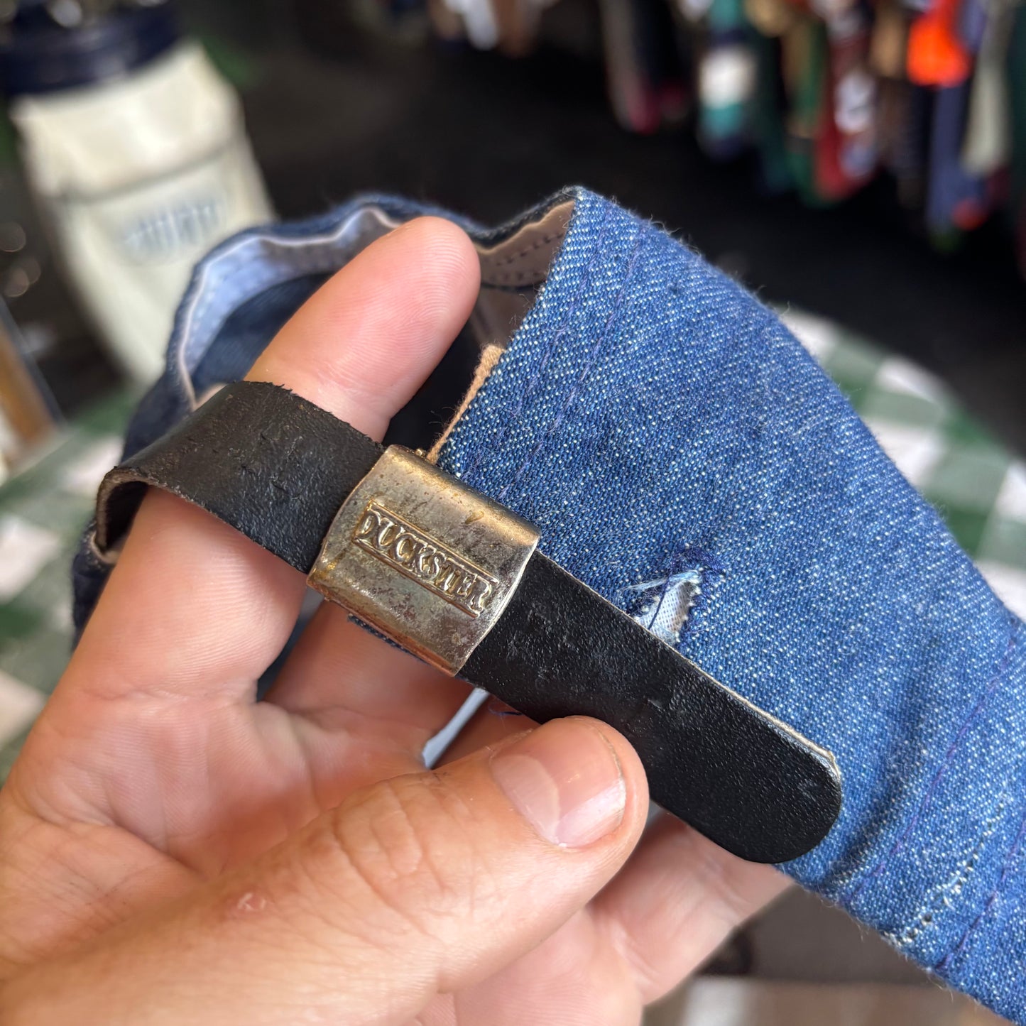 Vintage TPC Las Calinas denim Duckster leather strap back